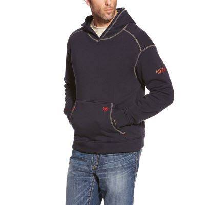 Ariat FR Polartec Lacivert Kapşonlu Sweatshirt Erkek (12391-975)